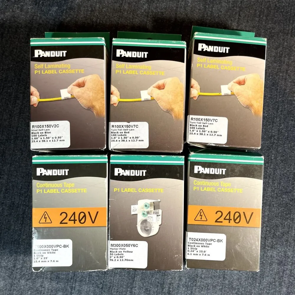 Panduit P1 Label Cassette Lot of 6 Self Laminating Continuous Tape Marker Plat